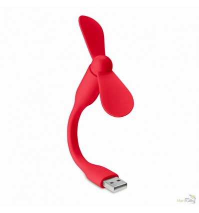 Ventilador Portátil para Puerto USB de PVC con Publicidad Color Rojo