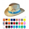 Sombrero de Paja Tejano Estilo Cowboy - Colores de la Cinta