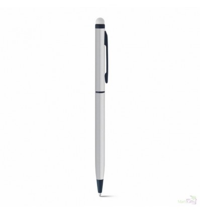 Bolígrafo de Aluminio Táctil de Colores con Logo Color Cromado Satinado