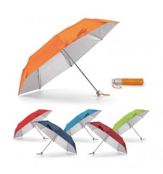 Paraguas Plegable con Interior Plateado gama de colores, para logo promocional