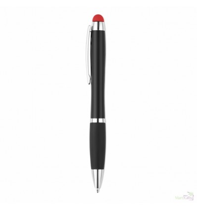 Bolígrafo Logo con Luz y Touch de Color de Publicidad color Rojo