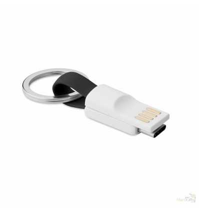 Llavero con USB tipo C para Merchandising color Negro