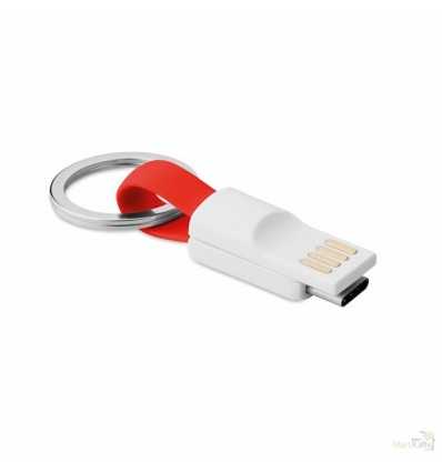 Llavero con USB tipo C con Logo color Rojo