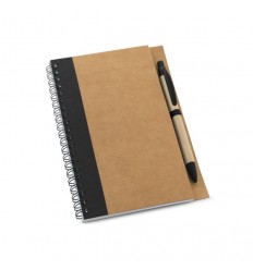 Libreta Publicidad de Papel Craft con Bolígrafo color Negro