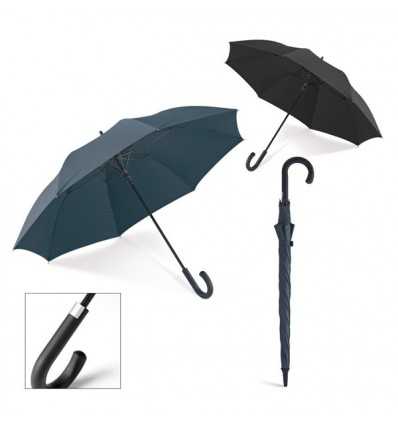 Paraguas Negro con Mango Curvo para logo publicitario