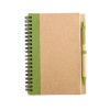 Libreta y Bolígrafo Reciclados para Regalo Promocional Color Verde Lima