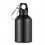 Botella Publicitaria de Aluminio con Mosquetón - Color Negro