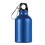 Botella de Aluminio con Mosquetón con Logo color Azul