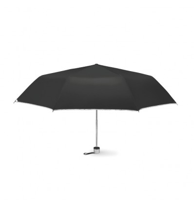 Paraguas Plegable con Forro Plateado Color Negro