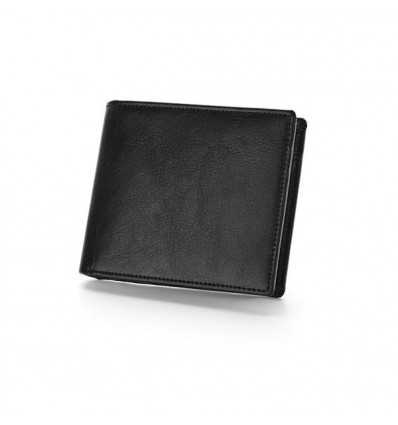 Billetera de Piel Elegante con Monedero Promocional Color Negro