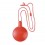 Soplador Promocional de Burbujas Redondo con Cuerda - Color Rojo