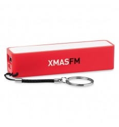 Power Bank con Llavero publicitario Color Rojo