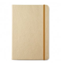 Libreta de Notas de Rayas en Papel Reciclado con Publicidad Color Oro