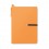 Libreta Reciclada con Boli y Cierre en Goma color Naranja Personalizada