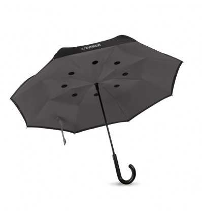 Paraguas Reversible de Doble Capa Personalizado Color Gris
