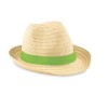 Sombrero de Paja con Cinta de Color Verde Publicitario