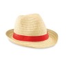 Sombrero de Paja con Cinta de Color Rojo para Publicidad