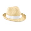Sombrero de Paja con Cinta de Color Blanco para Regalar