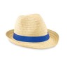 Sombrero de Paja con Cinta de Color Azul para Eventos