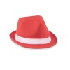 Sombrero de Paja de Color Rojo con Cinta Blanca