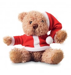 Osito Papa Noel de Peluche Promocional Color Rojo