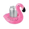Portalatas inflable con forma de Flamingo Publicitaria con ejemplo de uso
