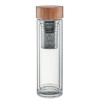 Botella con infusor de té y tapa de bambú personalizada Color Transparente