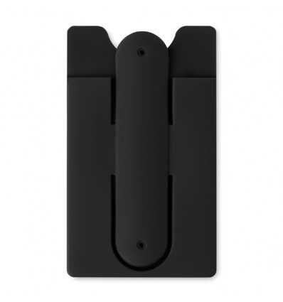 Tarjetero de silicona con cinta 3M y soporte personalizado Color Negro
