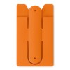 Tarjetero de silicona con cinta 3M y soporte merchandising Color Naranja