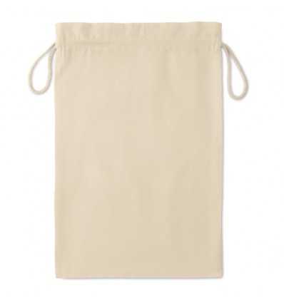 Bolsa grande de algodón beig para regalos personalizada Color Beige