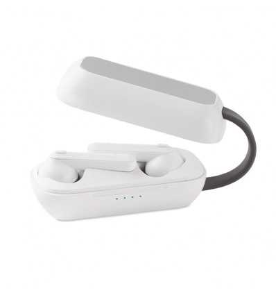 Set de auriculares TWS con base de carga personalizado Color Blanco
