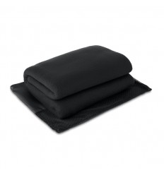 Manta polar de viaje con funda de poliéster publicitaria Color Negro