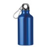 Botella de aluminio de una capa con mosquetón 400 ml barata Color Azul