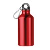 Botella de aluminio de una capa con mosquetón 400 ml promocional Color Rojo