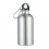 Botella de aluminio de una capa con mosquetón 400 ml para empresas Color Plata Mate