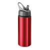 Botella de aluminio con pajita plegable 600 ml publicitaria Color Rojo