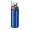 Botella de aluminio con pajita plegable 600 ml barata Color Azul