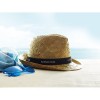 Sombrero de paja natural con cinta de poliéster merchandising