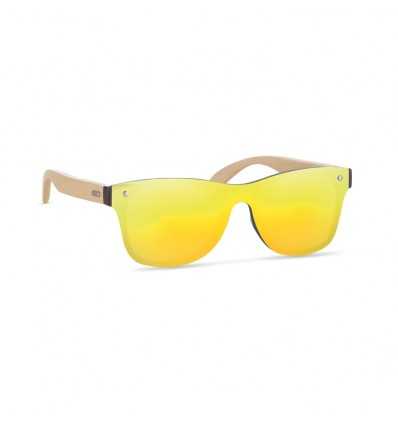 Gafas de sol ecológicas con patillas de bambú publicitaria Color Amarillo