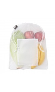 Bolsa rejilla con bolsillo para frutas y verduras