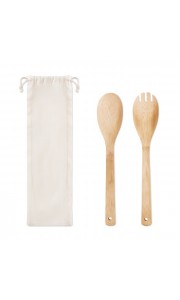 Set de utensilios de bambú para ensalada