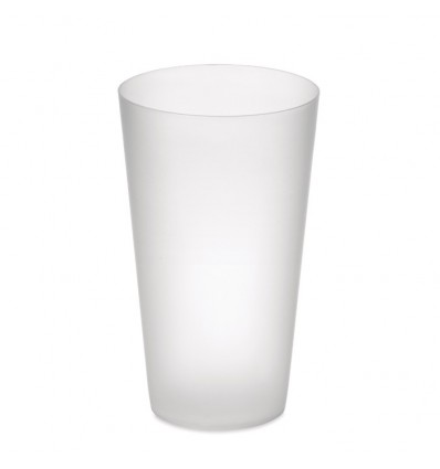 Vaso reutilizable de PP con acabado glaseado 550ml publicitario Color Blanco Transparente