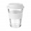 Vaso de cristal con tapa y agarre de silicona 350ml merchandising Color Blanco