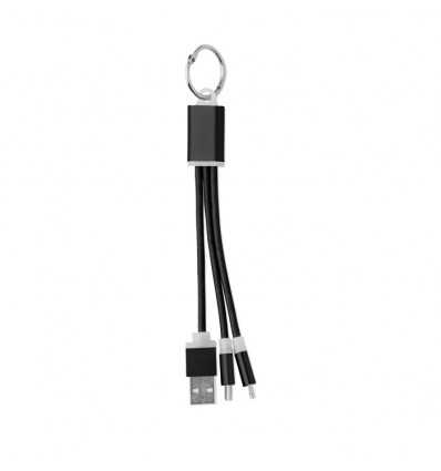 Llavero con multiconector USB publicitario Color Negro