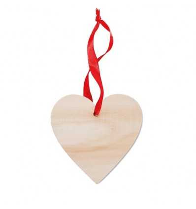 Corazón de madera para colgar publicitario Color Madera