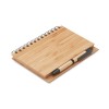 Cuaderno con tapa y bolígrafo de bambú publicitario