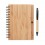 Cuaderno con tapa y bolígrafo de bambú barato