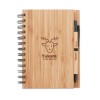 Cuaderno con tapa y bolígrafo de bambú merchandising
