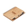 Cuaderno con tapa y bolígrafo de bambú para empresas