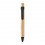 Bolígrafo de bambú con clip de color personalizado Color Negro